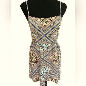 Divided Multicolor Patterned Dress
